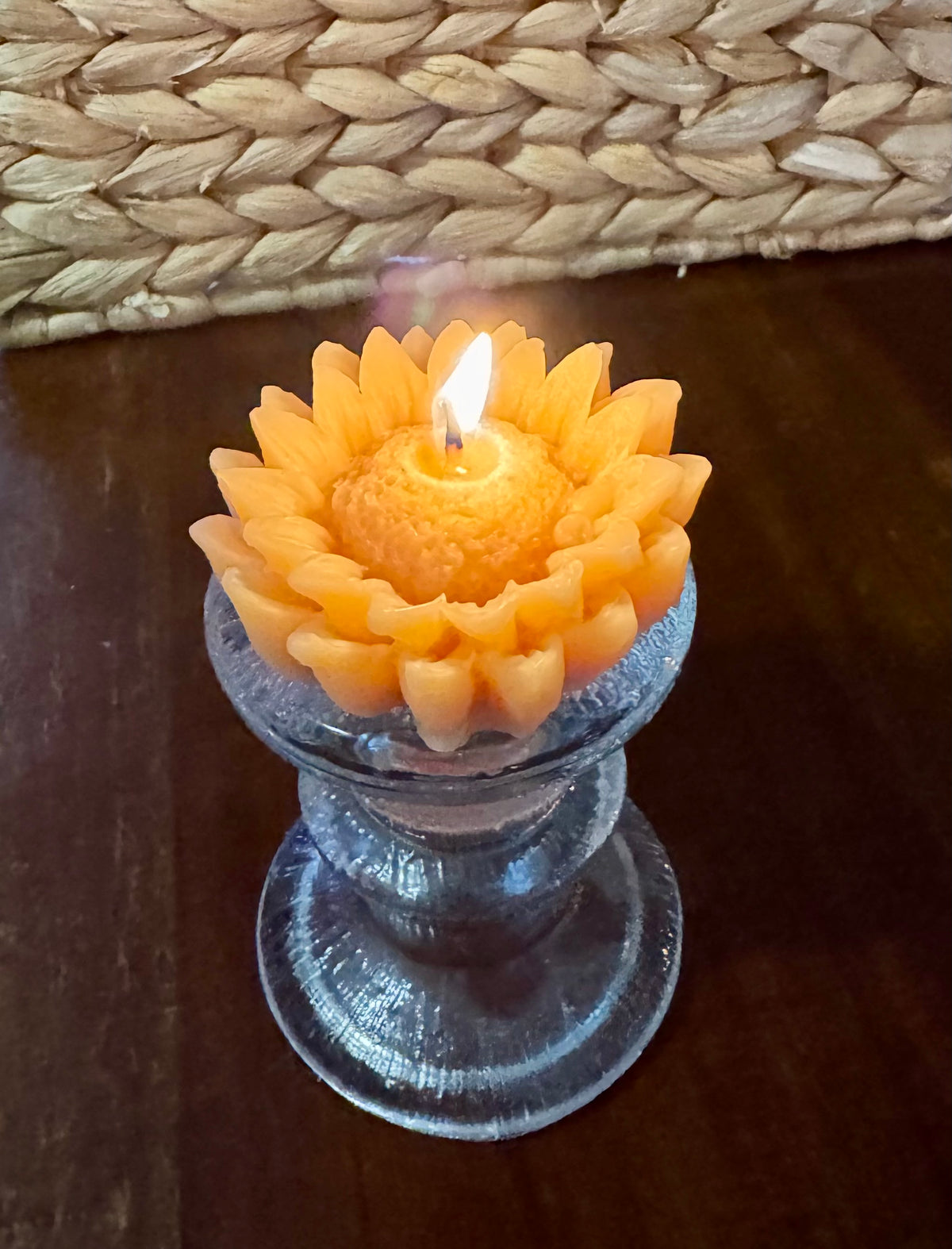 Sunflower Beeswax Candle