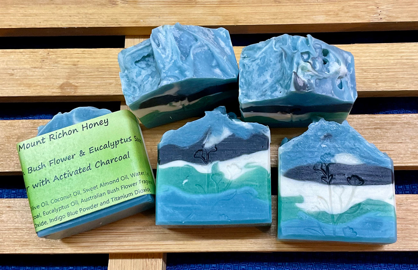 Australian Bush Flower & Eucalyptus Soap Bar with Activated Charcoal