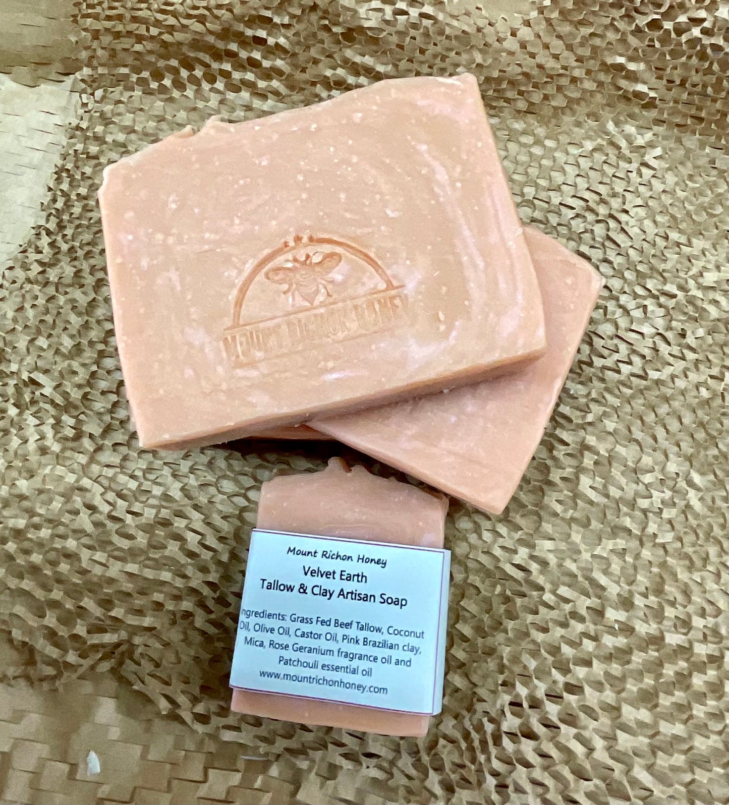 Soft soil and ancient stone—Velvet Earth soap wrapped in the hush of the land