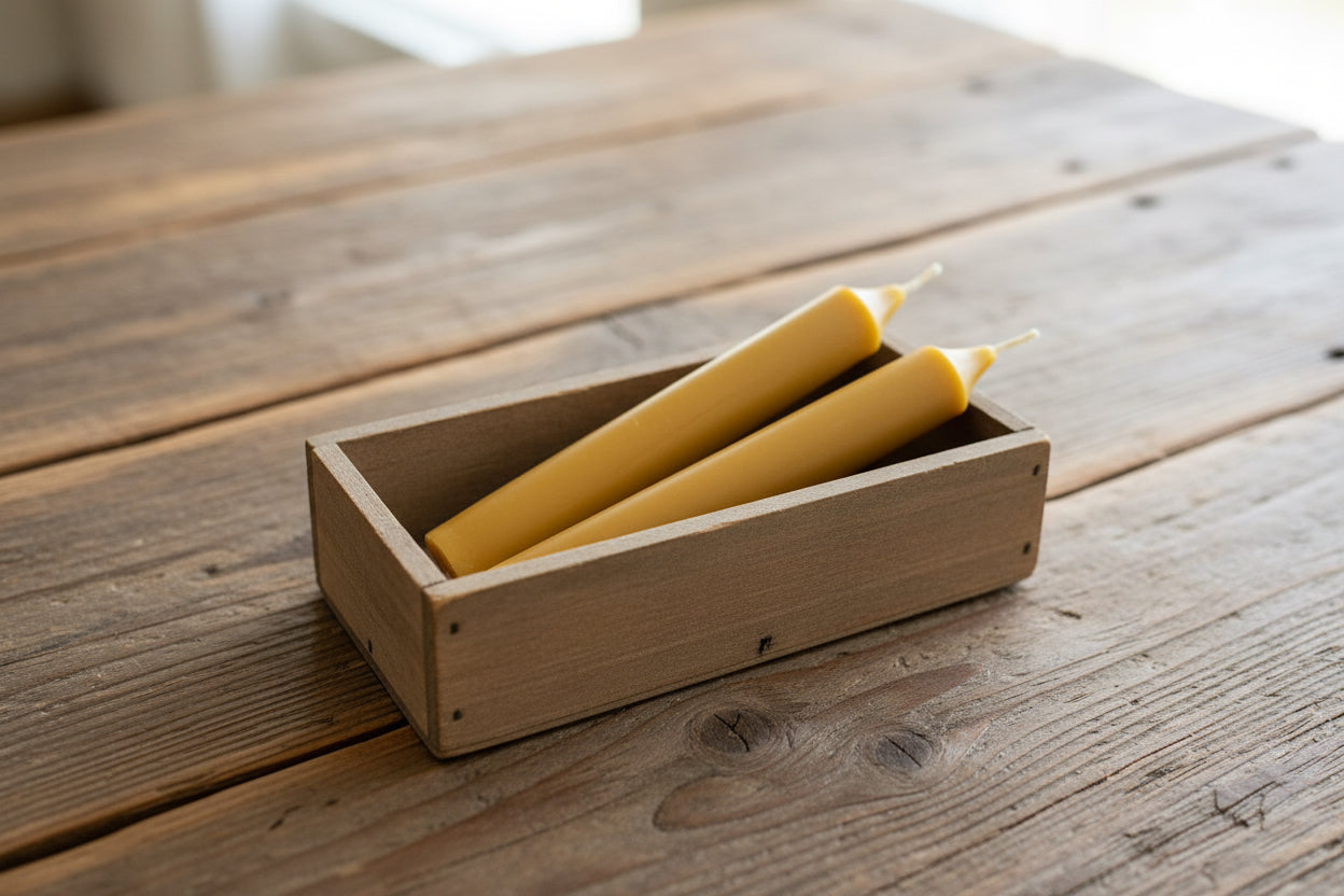 Beeswax Taper Candle Pair