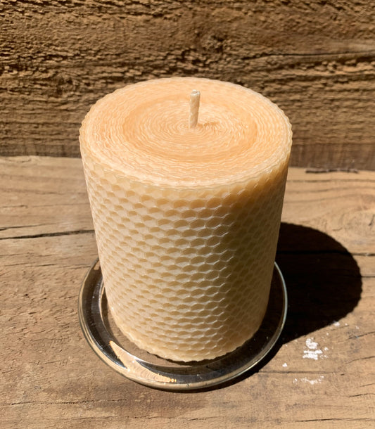 Handmade Natural Beeswax 10cm * 8cm Pillar Candle