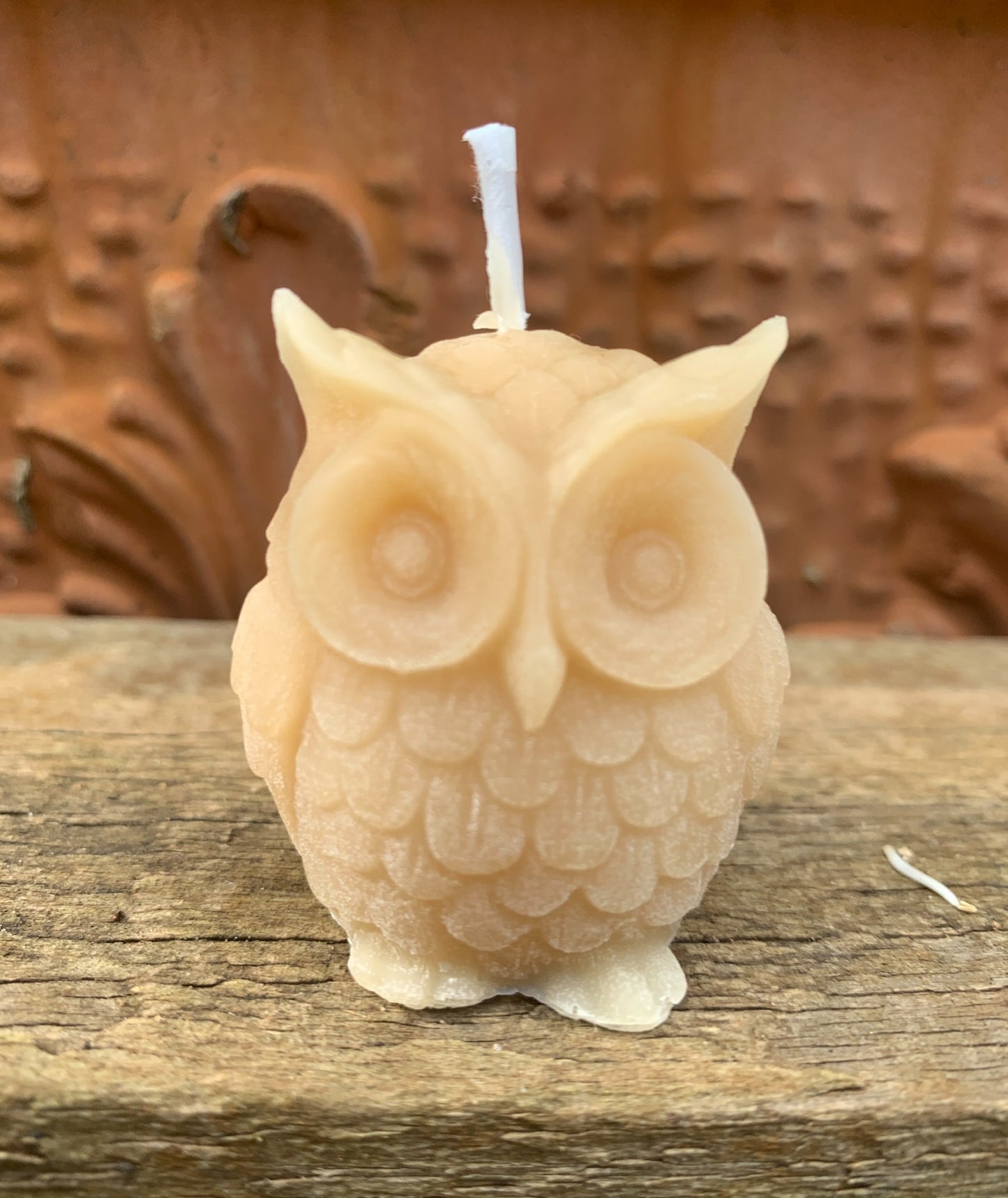 Mini beeswax owl candle