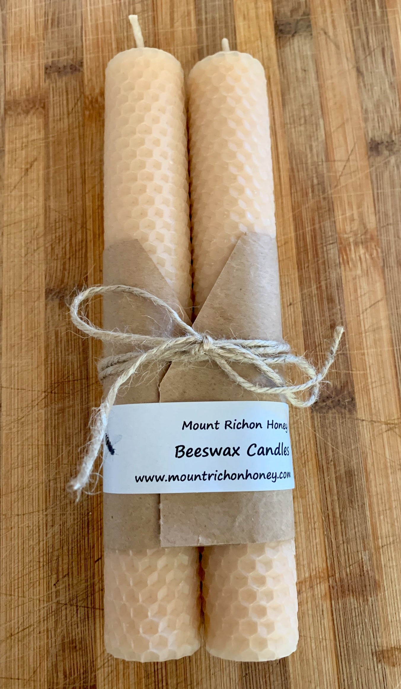 Western Australian made Beeswax Rolled Candles