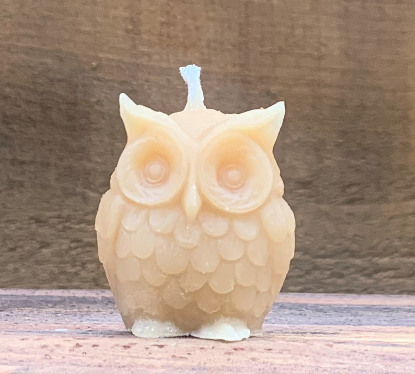 Mini beeswax owl candle