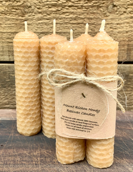 100% Pure Beeswax Honeycomb Hand-rolled Candles - Approximately 10cm *2.5cm