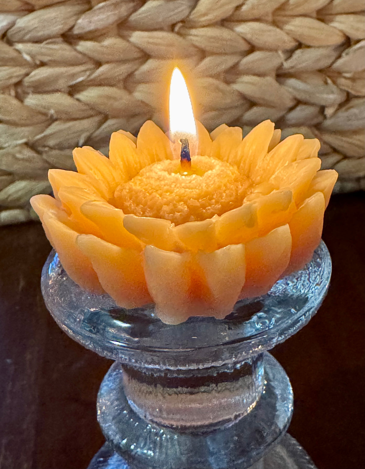 Sunflower Beeswax Candle
