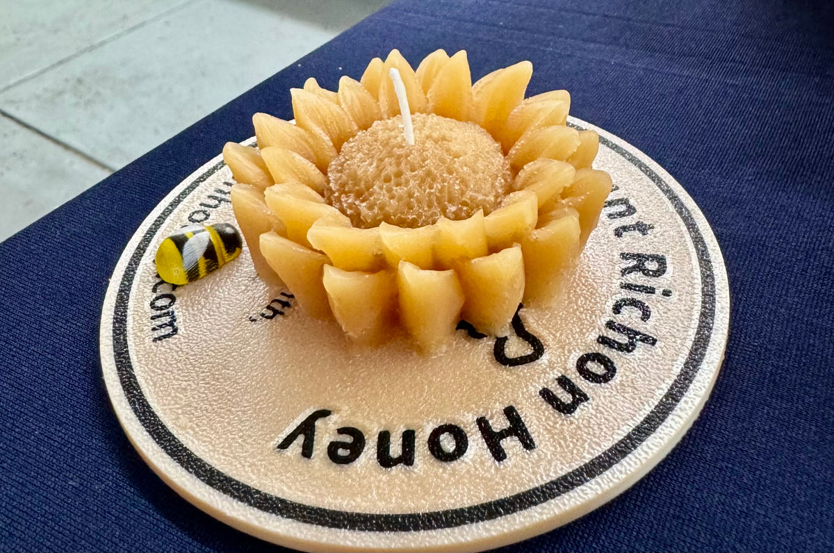 Sunflower Beeswax Candle
