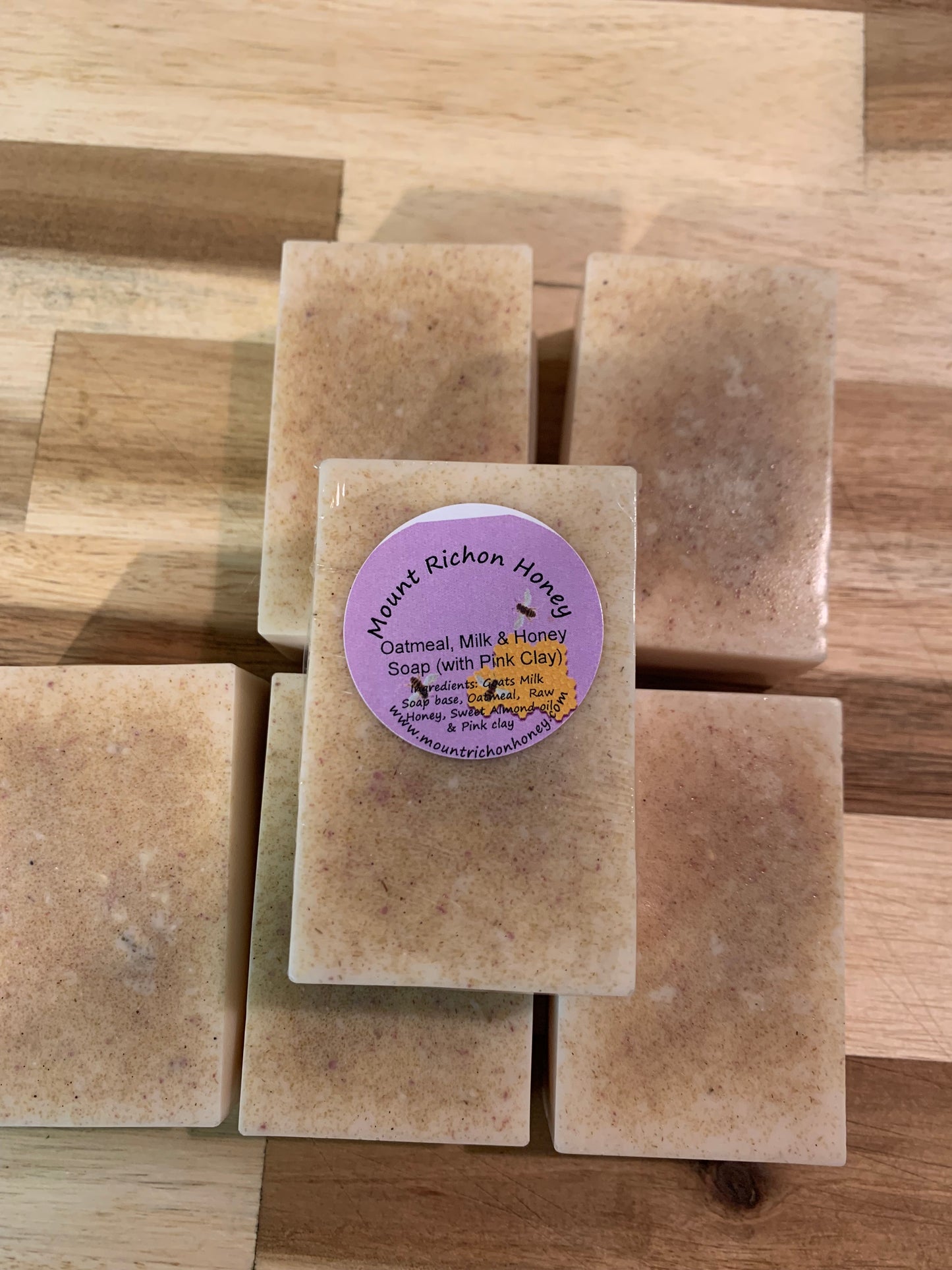 Oatmeal, Milk & Honey Soap with Pink Clay