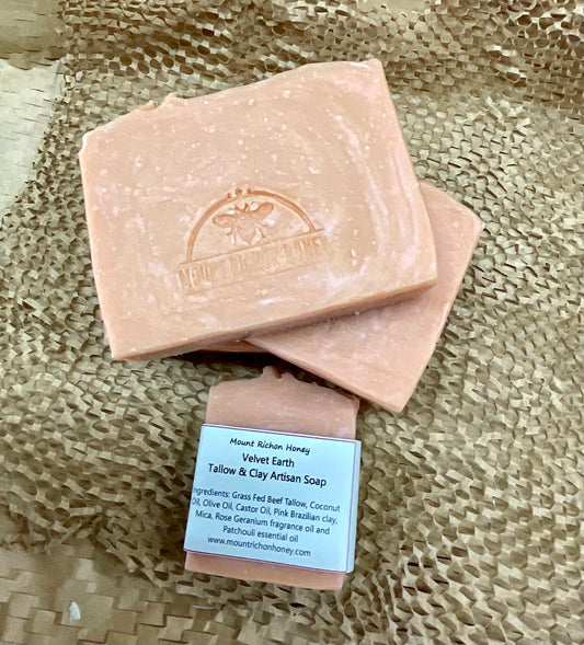 Soft soil and ancient stone—Velvet Earth soap wrapped in the hush of the land