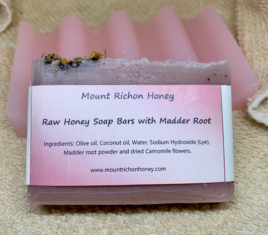 Raw Honey Soap with Madder Root (Fragrance Free)