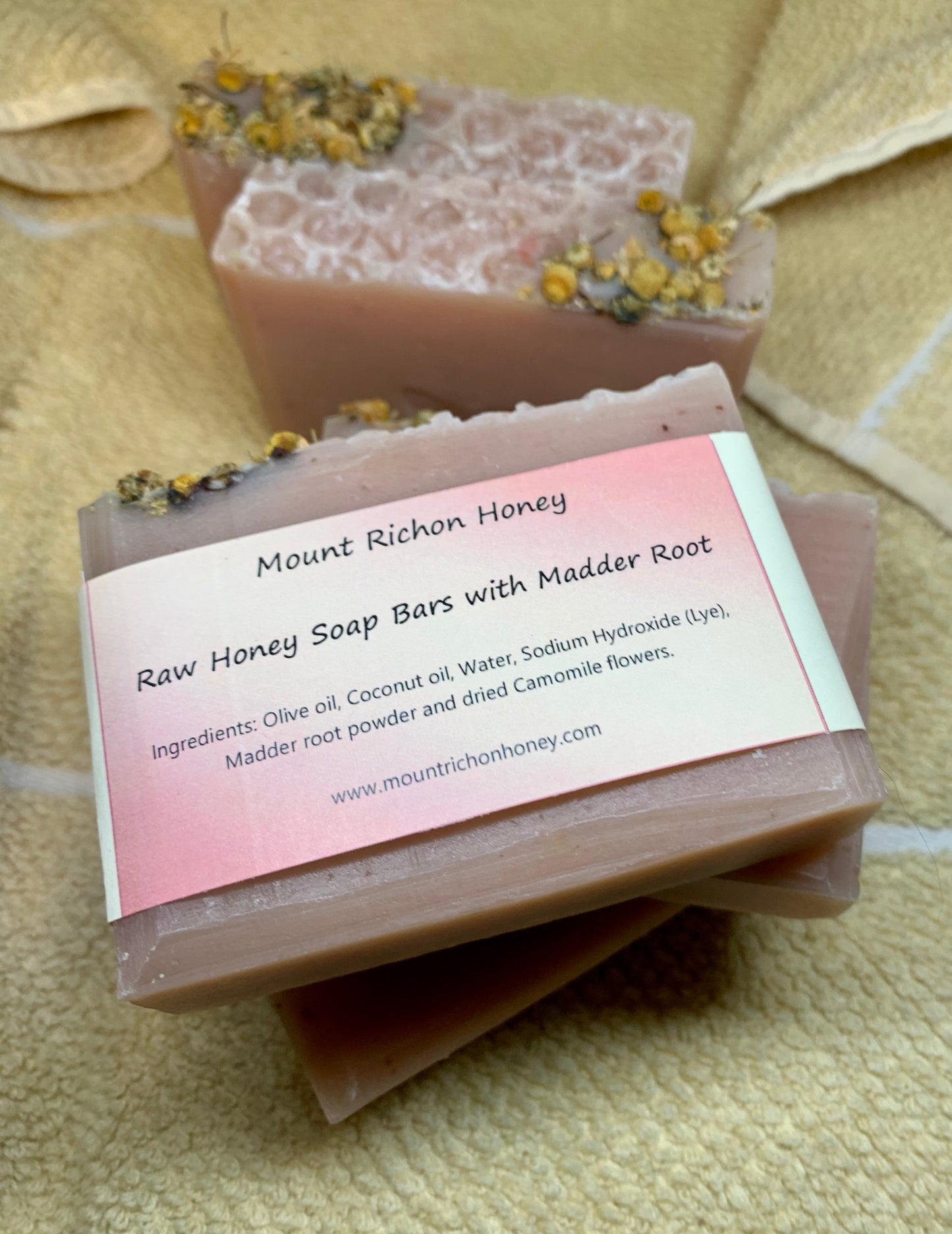 Raw Honey Soap with Madder Root (Fragrance Free)