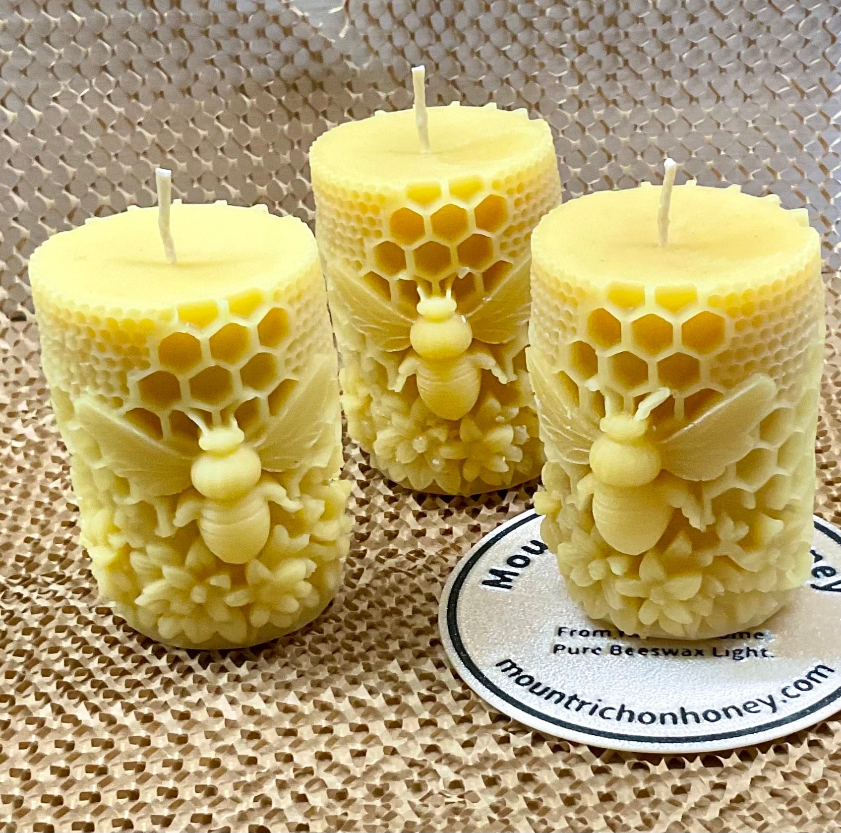 Bee candle pure beeswax