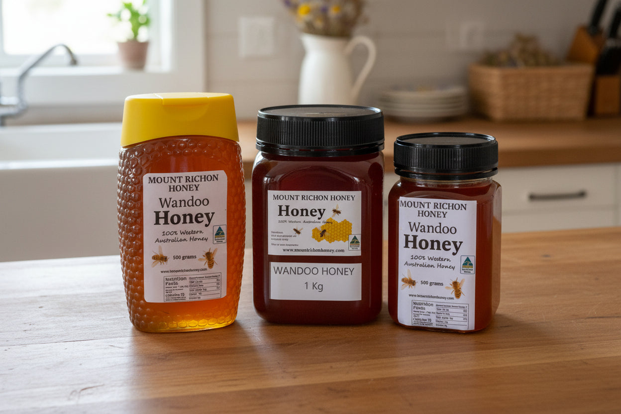 Three jars of Mount Richon Honey 