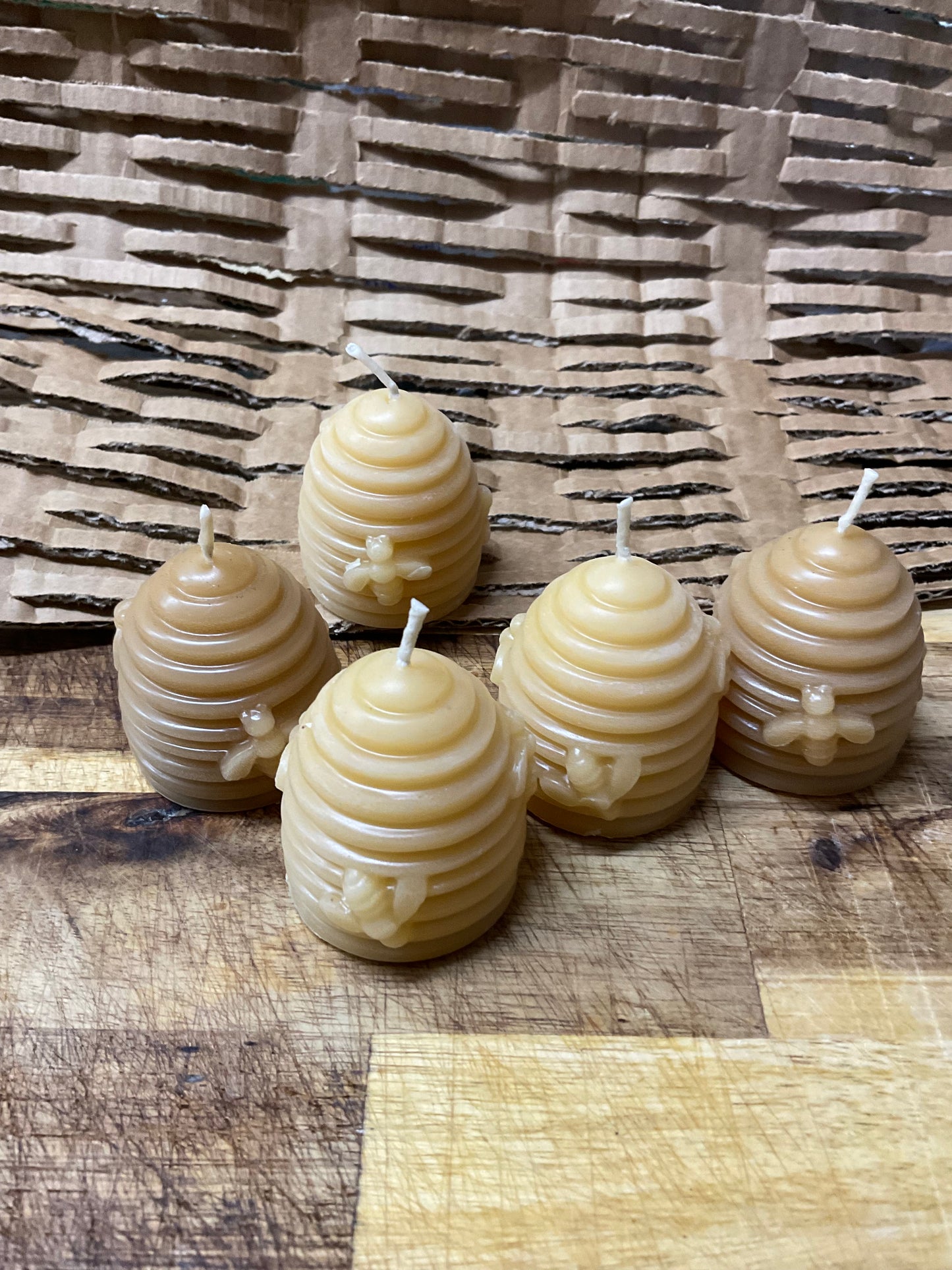 Small Beehive Skep Beeswax Candle