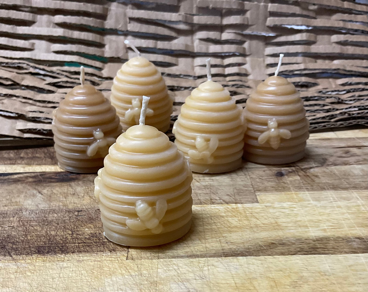Small Beehive Skep Beeswax Candle