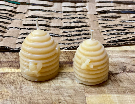 Small Beehive Skep Beeswax Candle