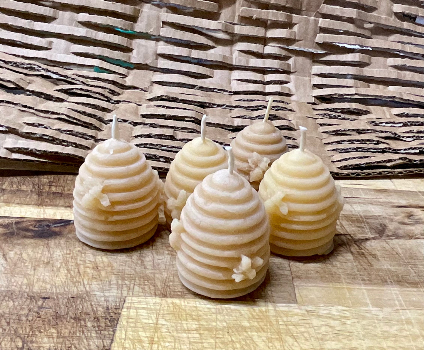 Small Beehive Skep Beeswax Candle