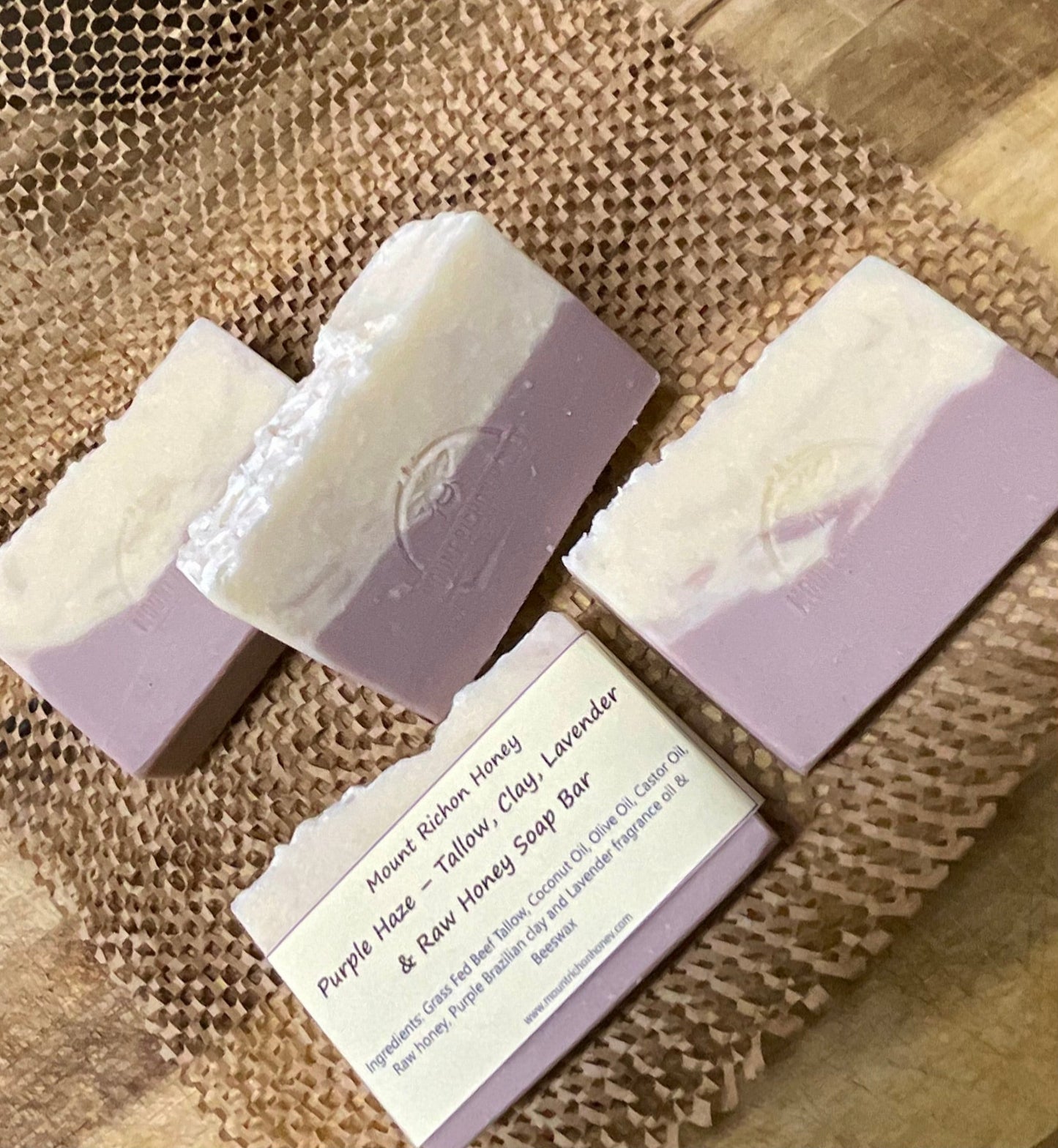 Purple Haze – Tallow, Clay, Lavender & Raw Honey Soap Bar