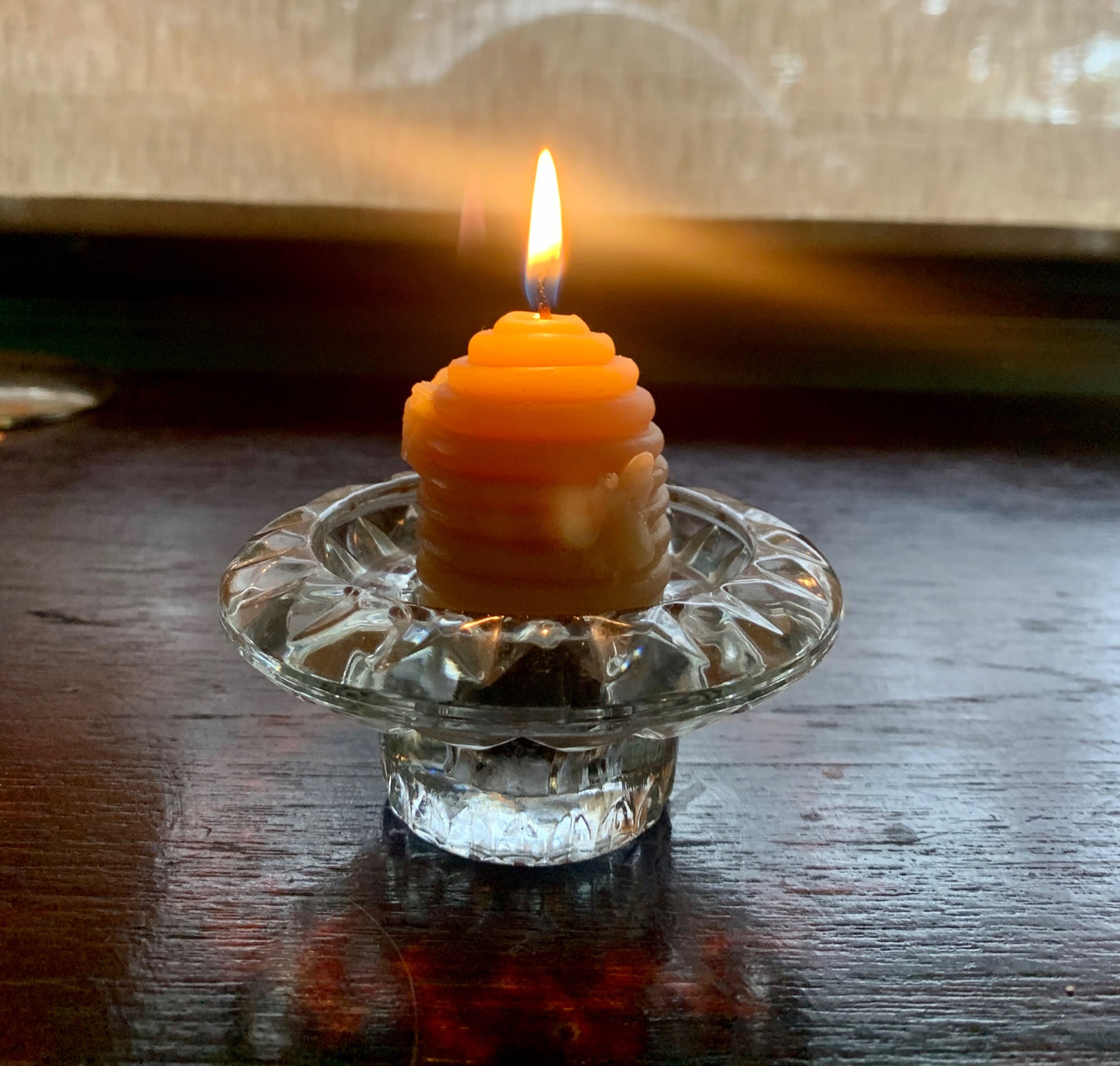 Small Beehive Skep Beeswax Candle