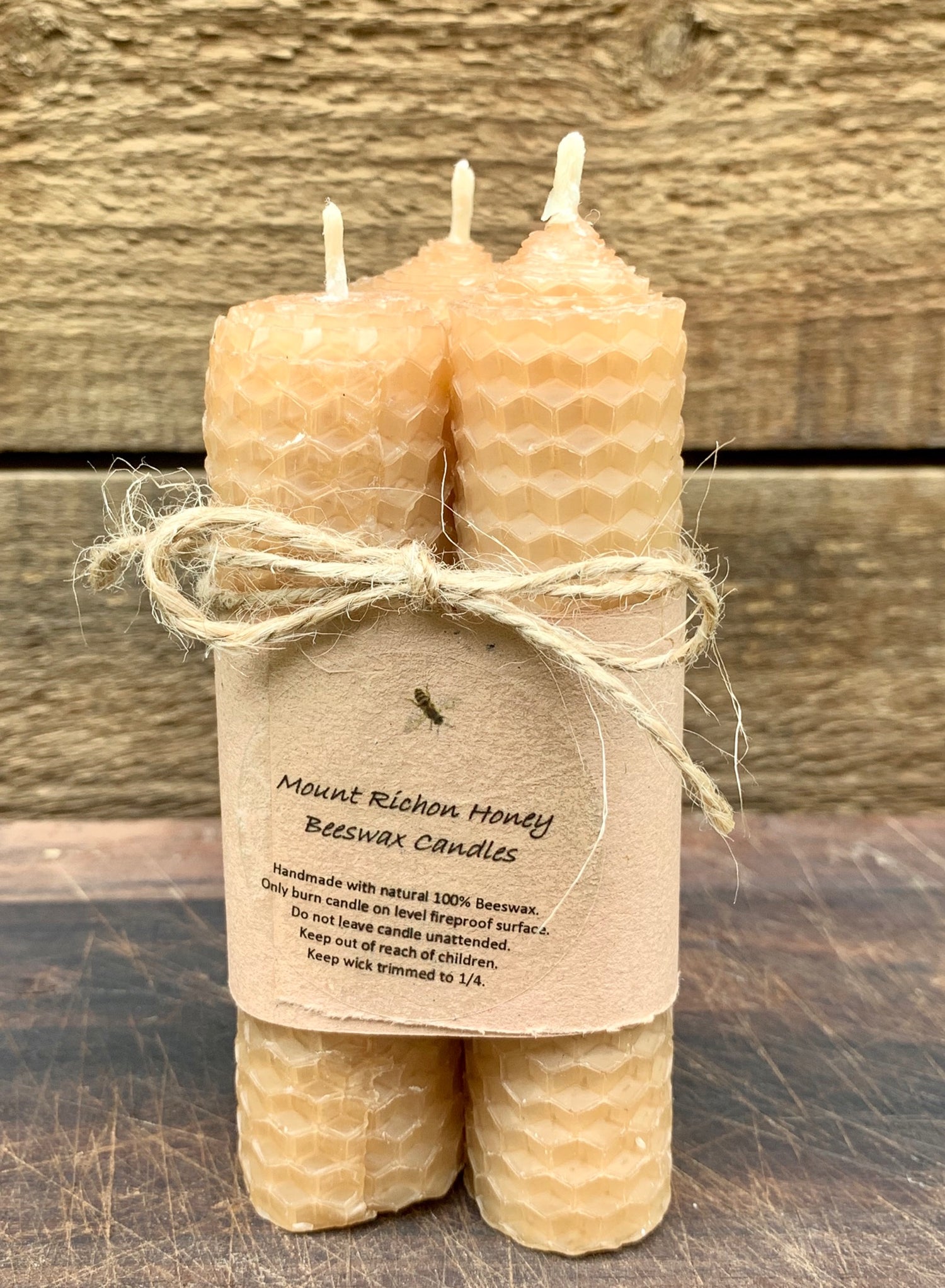 Beeswax rolled candles