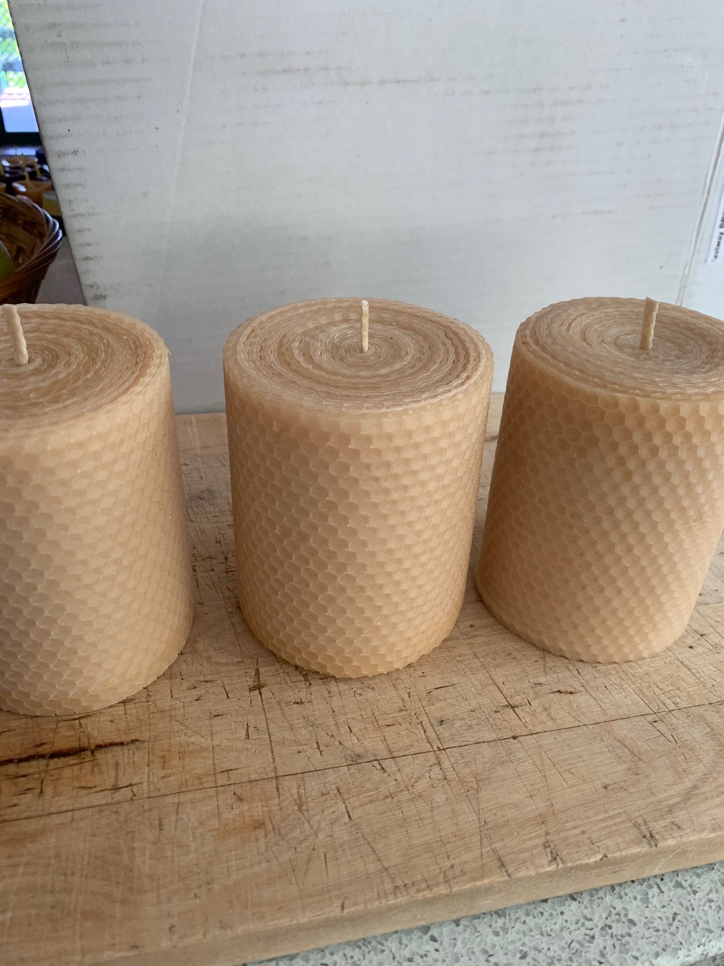 Handmade Natural Beeswax 10cm * 8cm Pillar Candle