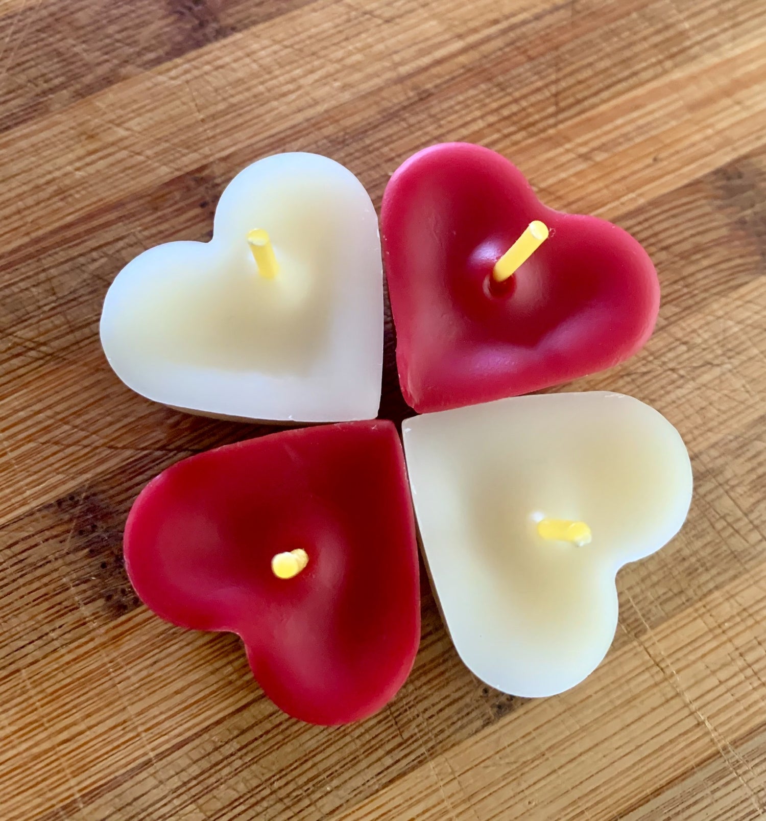 White Heart Shaped Candles