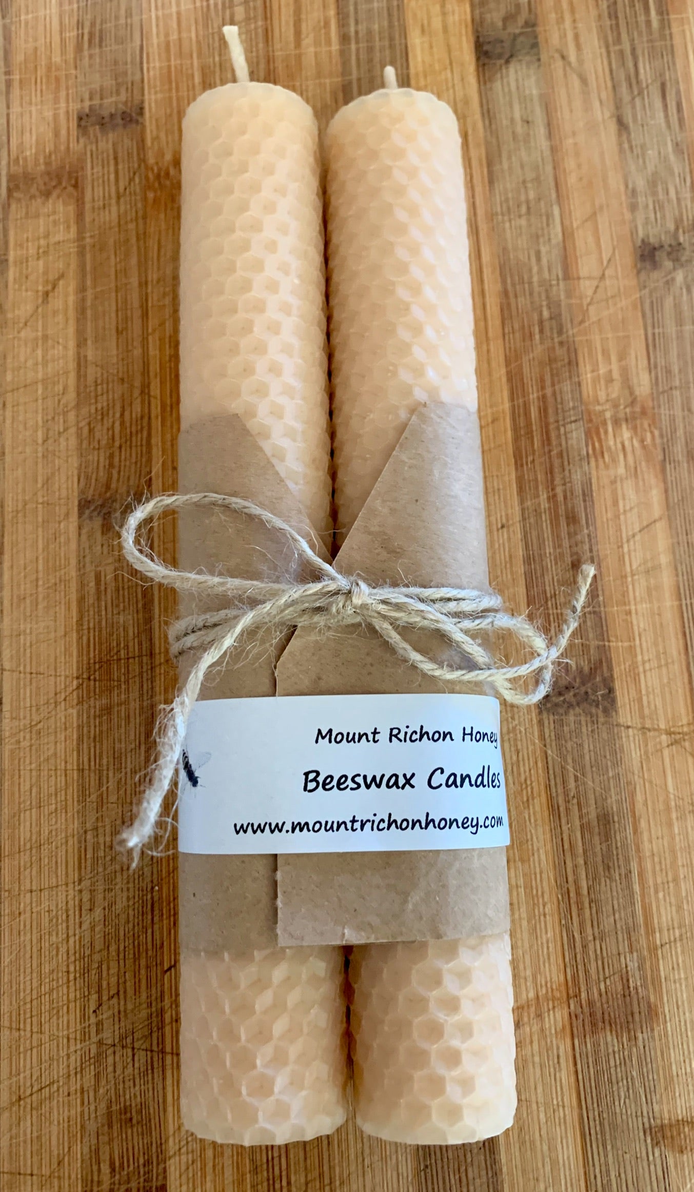 Western Australian made Beeswax Rolled Candles