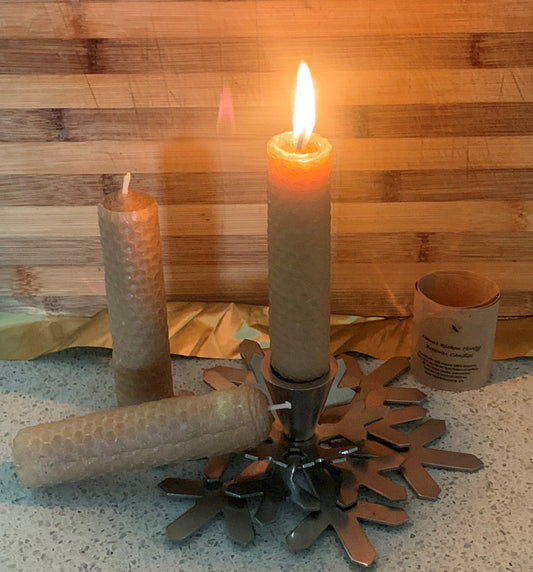 Handmade Rolled Organic Beeswax Candles