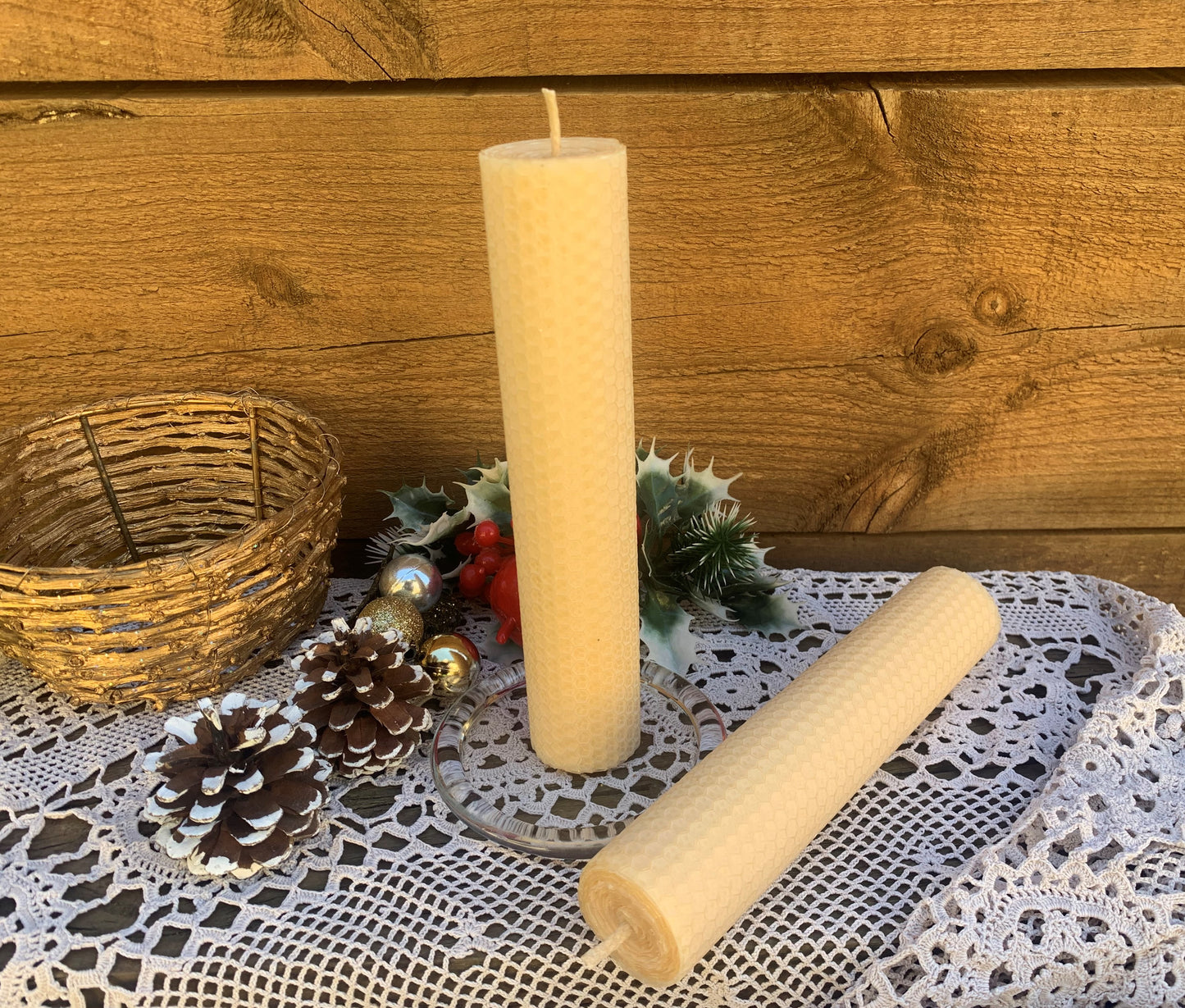 Handmade Natural Beeswax 20cm * 4cm Pillar Candle