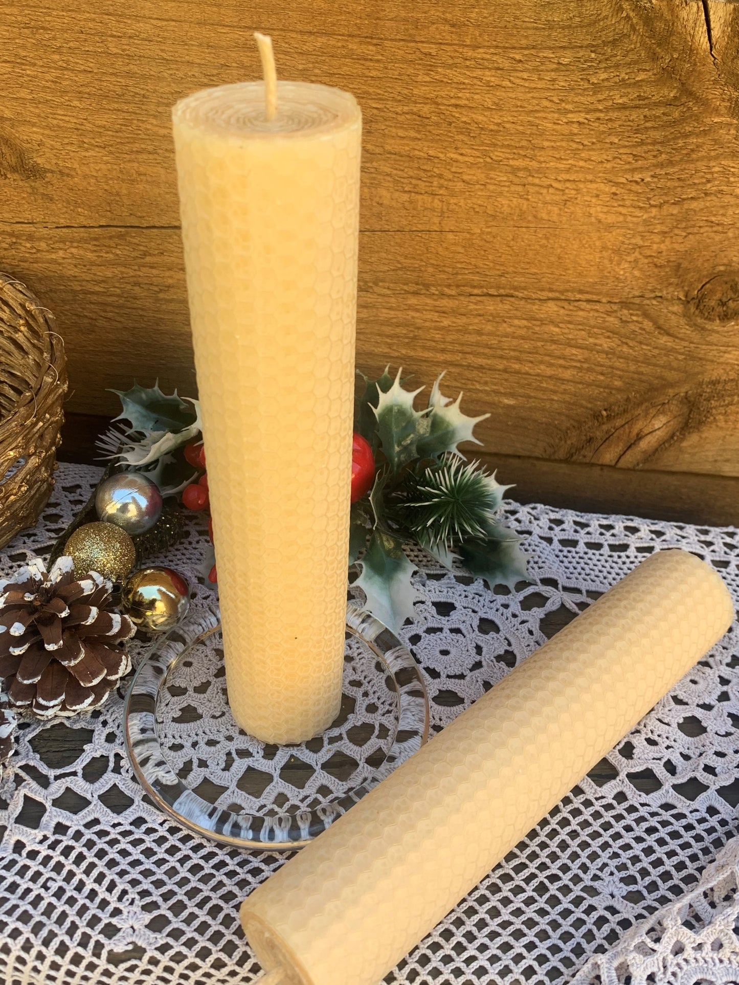 Handmade Natural Beeswax 20cm * 4cm Pillar Candle