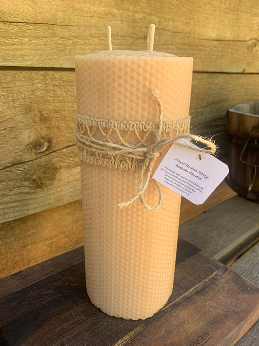 25cm handrolled Natural beeswax candle