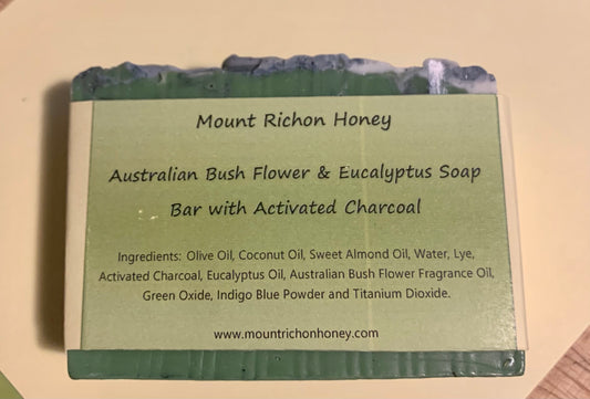 Australian Bush Flower & Eucalyptus Soap Bar with Activated Charcoal